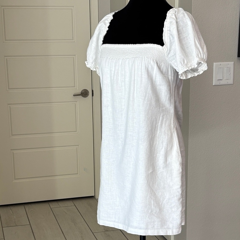 Abercrombie & Fitch White Smocked Square Neck Mini Dress NWT Size  XSP - Picture 7 of 16